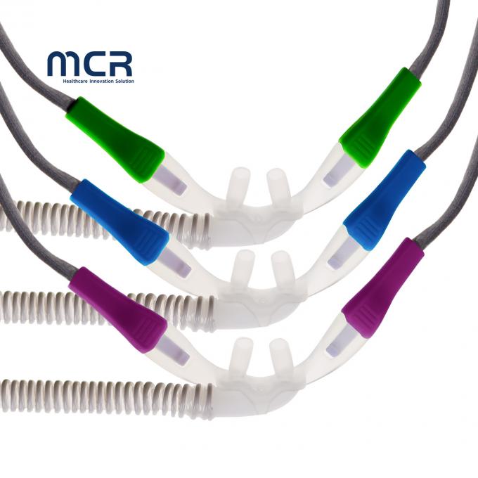 Canula nasal de alto fluxo de O2 resistente a dobras com cinto ajustável 3